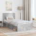 Cadru de pat cu headboard Beton 90 x 200 cm Lemn de pin masiv - WALTI WALTI