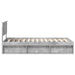 Cadru de pat cu headboard Beton 90 x 200 cm Lemn de pin masiv - WALTI WALTI