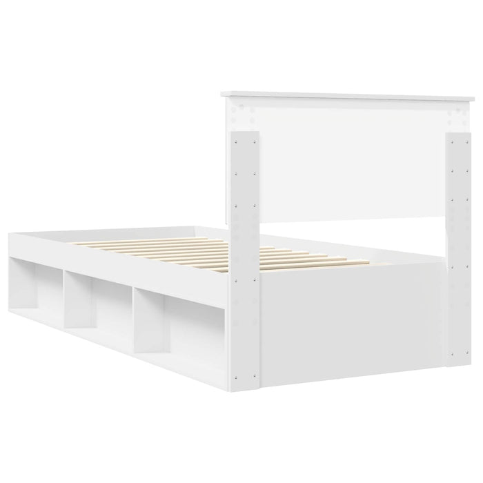 Cadru de pat cu headboard Alb 90 x 190 cm Lemn de pin masiv - WALTI WALTI