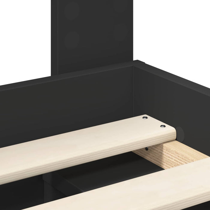 Cadru de pat cu headboard Negru 90 x 190 cm Lemn de pin masiv - WALTI WALTI
