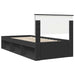 Cadru de pat cu headboard Negru 90 x 190 cm Lemn de pin masiv - WALTI WALTI