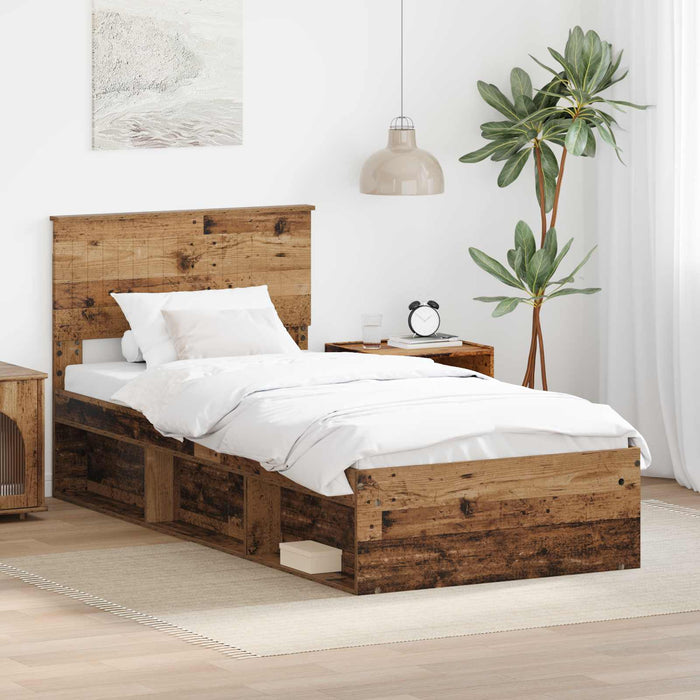 Cadru de pat Lemn vechi 90 x 190 cm Lemn de pin masiv - WALTI WALTI