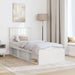 Cadru de pat cu headboard Alb 75 x 190 cm Lemn de pin masiv - WALTI WALTI