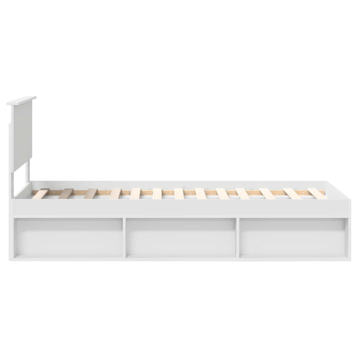 Cadru de pat cu headboard Alb 75 x 190 cm Lemn de pin masiv - WALTI WALTI