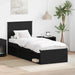 Cadru de pat cu headboard Negru 75 x 190 cm Lemn de pin masiv - WALTI WALTI