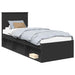 Cadru de pat cu headboard Negru 75 x 190 cm Lemn de pin masiv - WALTI WALTI