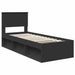 Cadru de pat cu headboard Negru 75 x 190 cm Lemn de pin masiv - WALTI WALTI