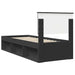 Cadru de pat cu headboard Negru 75 x 190 cm Lemn de pin masiv - WALTI WALTI