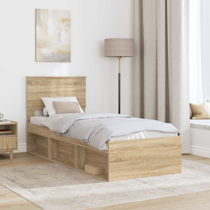 Cadru de pat Stejar Sonoma 75 x 190 cm Lemn de pin masiv - WALTI WALTI