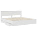 Cadru de pat cu sertar Alb 200 x 200 cm Lemn Ingineresc - WALTI WALTI