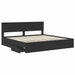 Cadru de pat cu sertar Negru 200 x 200 cm Lemn Ingineresc - WALTI WALTI