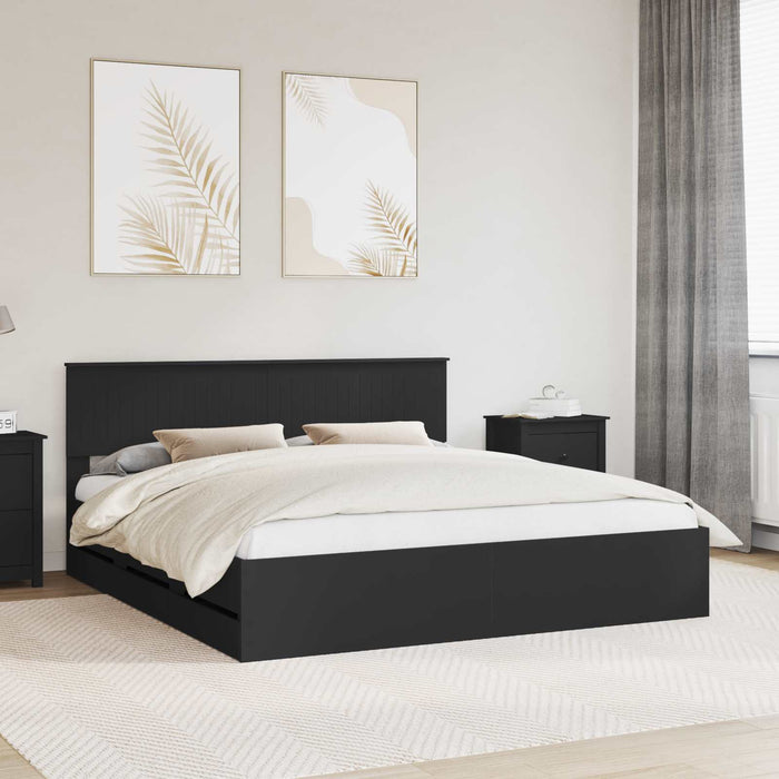 Cadru de pat cu sertar Negru 180 x 200 cm Lemn Ingineresc - WALTI WALTI