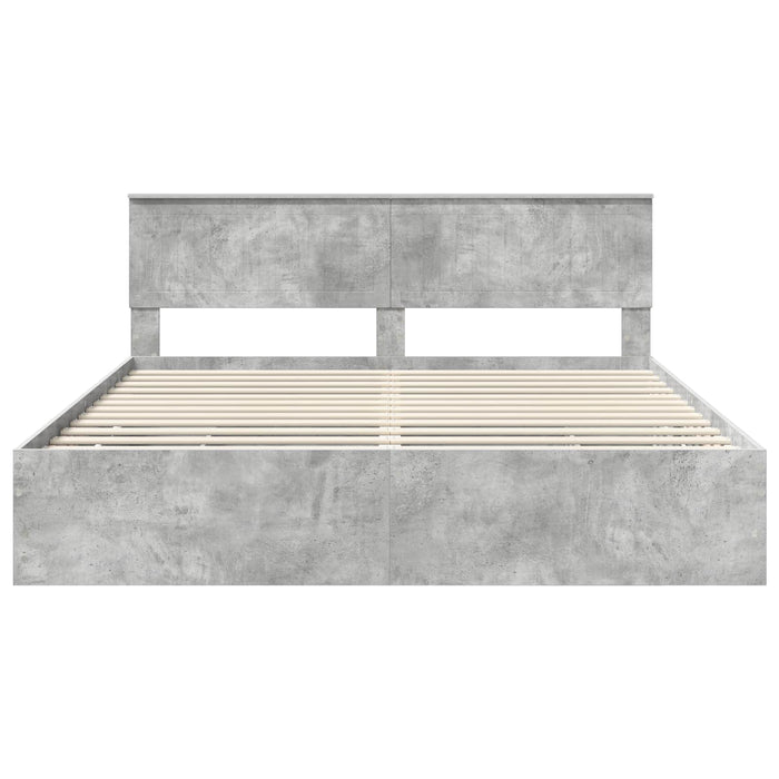 Cadru de pat Gri din beton 180 x 200 cm Lemn Ingineresc - WALTI WALTI