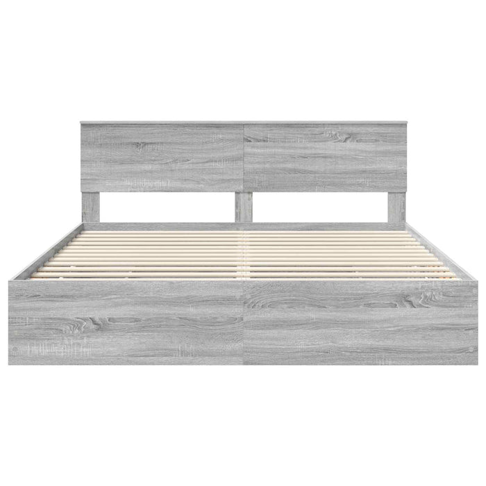 Cadru de pat cu sertar Gri Sonoma 180 x 200 cm Lemn Ingineresc - WALTI WALTI
