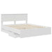 Cadru de pat cu sertar Alb 160 x 200 cm Lemn Ingineresc - WALTI WALTI