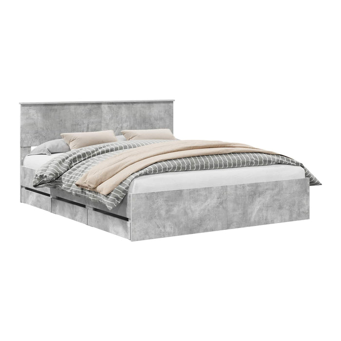 Cadru de pat Gri din beton 160 x 200 cm Lemn Ingineresc - WALTI WALTI