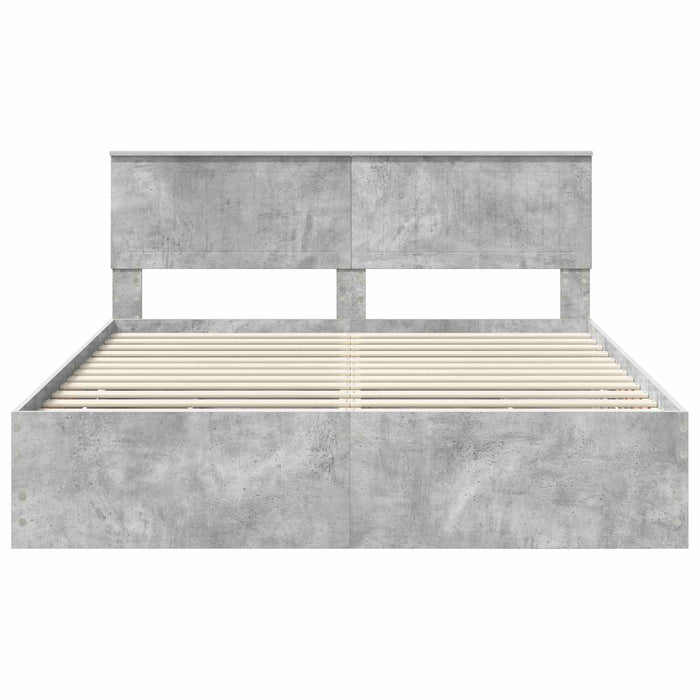 Cadru de pat Gri din beton 160 x 200 cm Lemn Ingineresc - WALTI WALTI