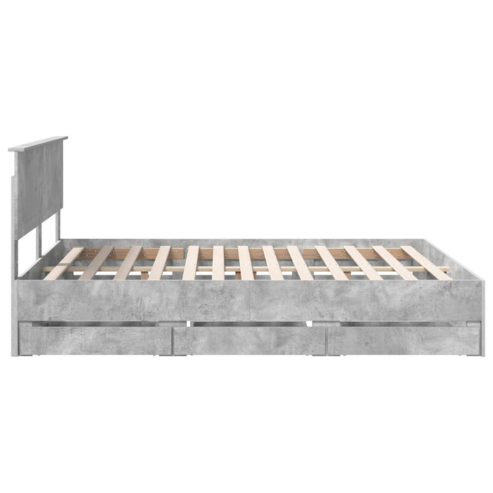 Cadru de pat Gri din beton 160 x 200 cm Lemn Ingineresc - WALTI WALTI