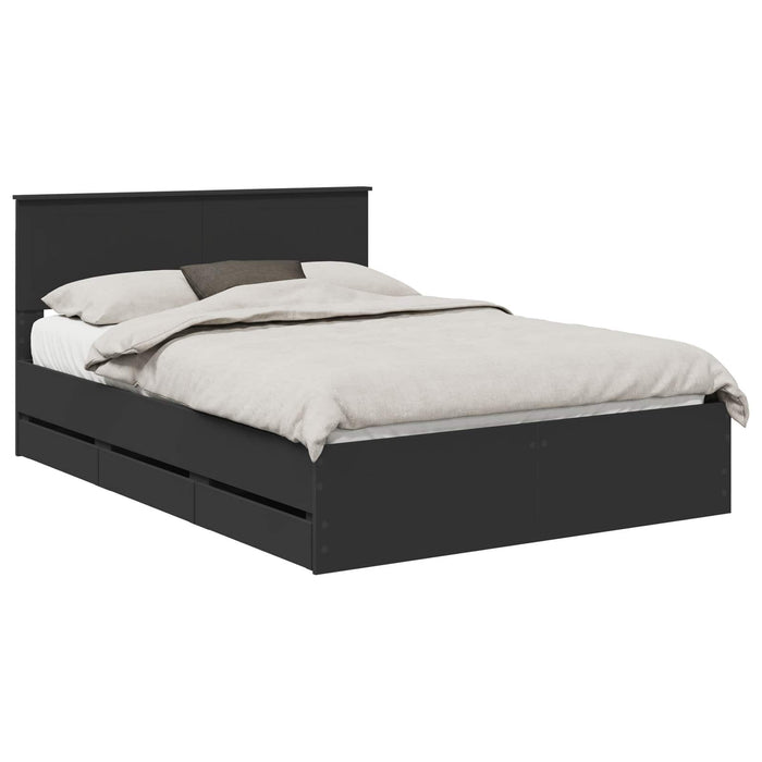 Cadru de pat cu sertar Negru 140 x 190 cm Lemn Ingineresc - WALTI WALTI