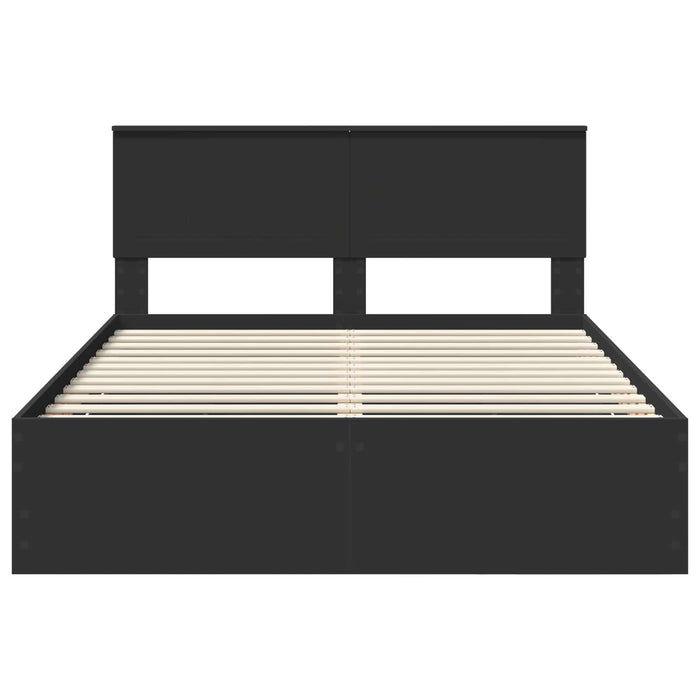 Cadru de pat cu sertar Negru 140 x 190 cm Lemn Ingineresc - WALTI WALTI