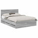 Cadru de pat cu sertar Gri Sonoma 140 x 190 cm Lemn Ingineresc - WALTI WALTI
