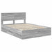 Cadru de pat cu sertar Gri Sonoma 140 x 190 cm Lemn Ingineresc - WALTI WALTI