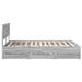 Cadru de pat cu sertar Gri Sonoma 140 x 190 cm Lemn Ingineresc - WALTI WALTI