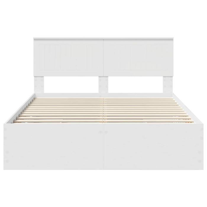 Cadru de pat cu sertar Alb 140 x 200 cm Lemn Ingineresc - WALTI WALTI