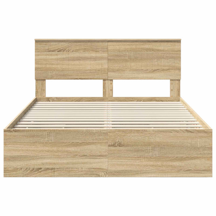 Cadru de pat Stejar Sonoma 140 x 190 cm Lemn Ingineresc WALTI