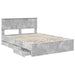 Cadru de pat Gri din beton 135 x 190 cm Lemn Ingineresc - WALTI WALTI