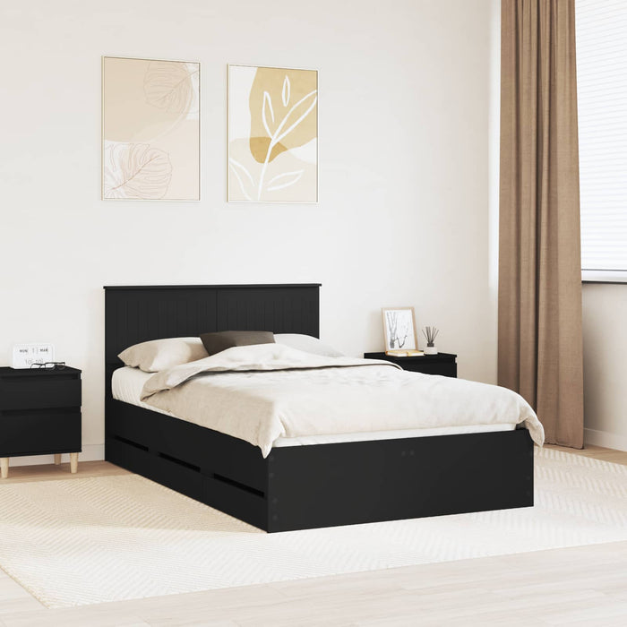Cadru de pat cu sertar Negru 120 x 200 cm Lemn Ingineresc - WALTI WALTI