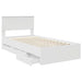 Cadru de pat cu sertar Alb 100 x 200 cm Lemn Ingineresc - WALTI WALTI