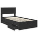 Cadru de pat cu sertar Negru 100 x 200 cm Lemn Ingineresc - WALTI WALTI