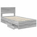Cadru de pat cu sertar Gri Sonoma 100 x 200 cm Lemn Ingineresc - WALTI WALTI