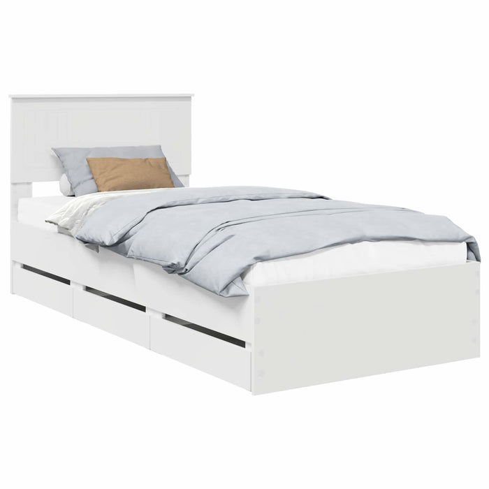 Cadru de pat cu sertar Alb 90 x 190 cm Lemn Ingineresc - WALTI WALTI