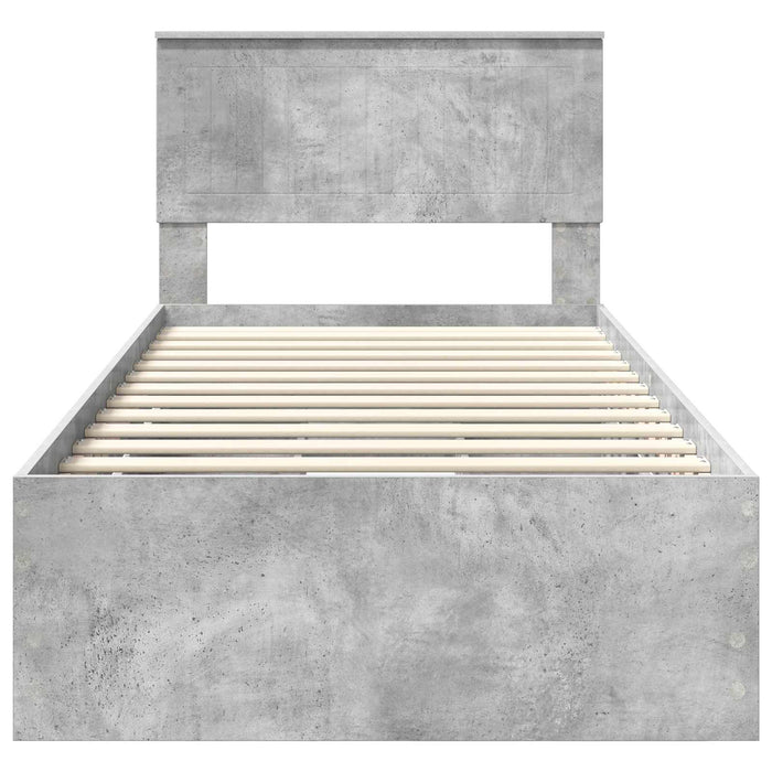 Cadru de pat Gri din beton 90 x 190 cm Lemn Ingineresc - WALTI WALTI