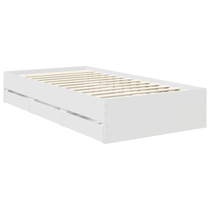 Cadru de pat cu sertar Alb 90 x 200 cm Lemn Ingineresc - WALTI WALTI