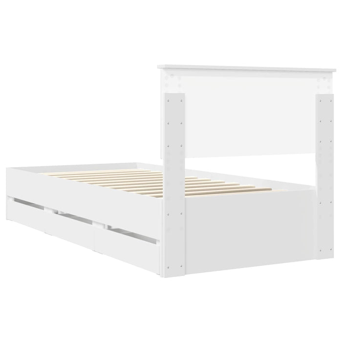 Cadru de pat cu sertar Alb 90 x 200 cm Lemn Ingineresc - WALTI WALTI