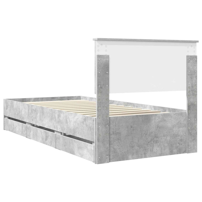 Cadru de pat Gri din beton 90 x 200 cm Lemn Ingineresc - WALTI WALTI
