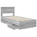 Cadru de pat cu sertar Gri Sonoma 90 x 200 cm Lemn Ingineresc - WALTI WALTI