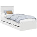 Cadru de pat cu sertar Alb 75 x 190 cm Lemn Ingineresc - WALTI WALTI
