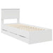 Cadru de pat cu sertar Alb 75 x 190 cm Lemn Ingineresc - WALTI WALTI