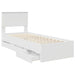Cadru de pat cu sertar Alb 75 x 190 cm Lemn Ingineresc - WALTI WALTI
