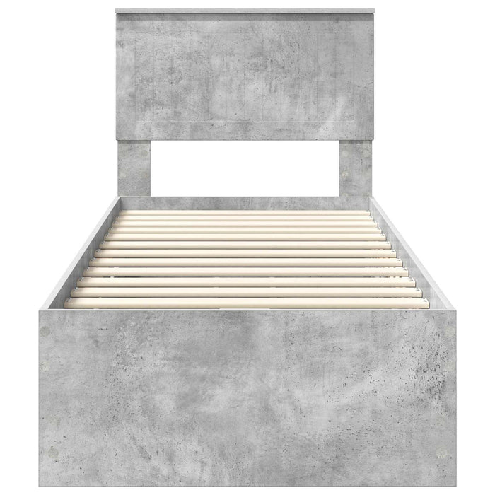 Cadru de pat Gri din beton 75 x 190 cm Lemn Ingineresc - WALTI WALTI