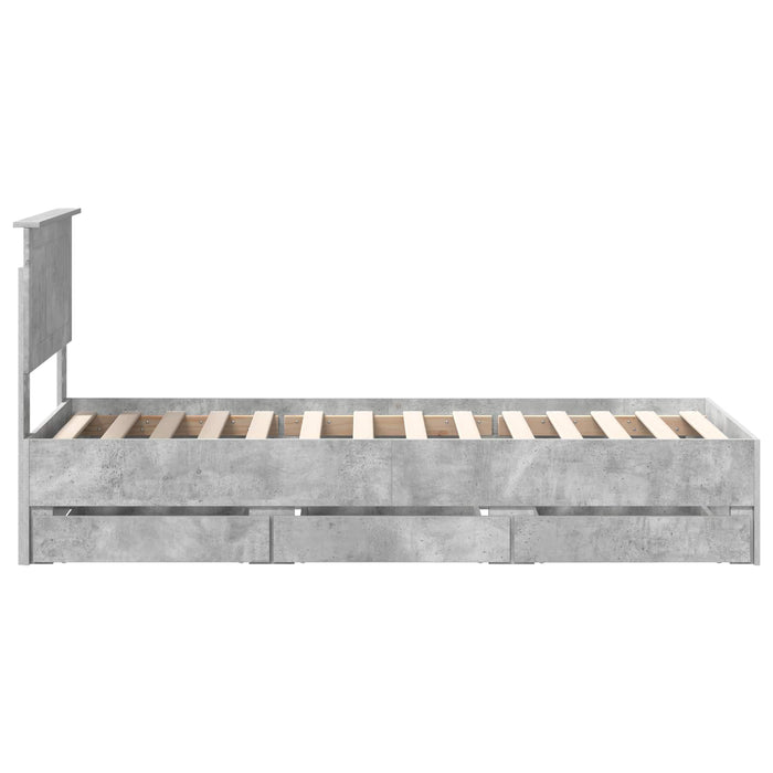 Cadru de pat Gri din beton 75 x 190 cm Lemn Ingineresc - WALTI WALTI