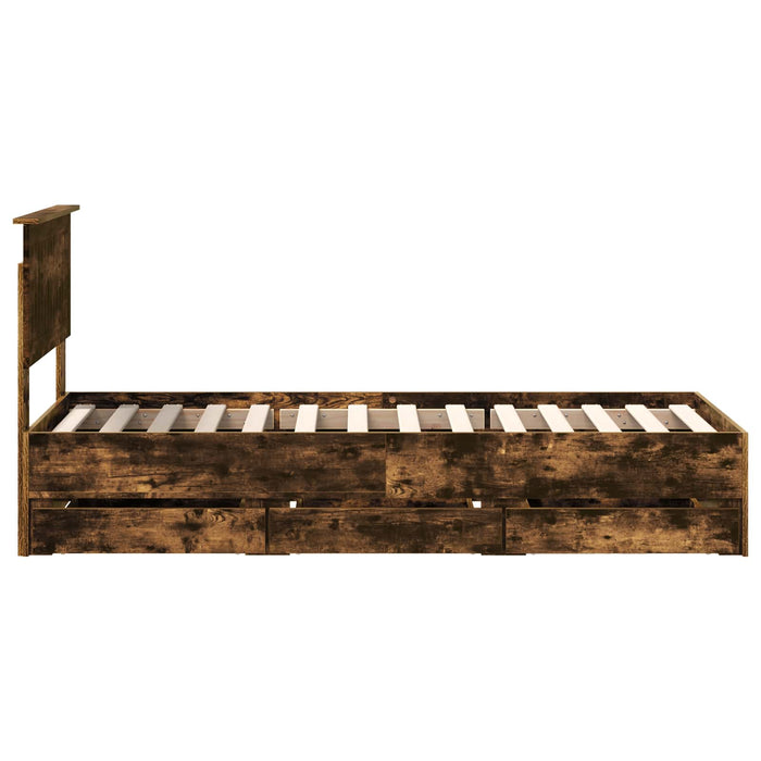 Cadru de pat Stejar fumuriu 75 x 190 cm Lemn Ingineresc - WALTI WALTI