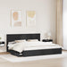 Pat cu storage cu headboard Negru 200 x 200 cm Lemn compozit - WALTI WALTI