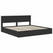 Pat cu storage cu headboard Negru 200 x 200 cm Lemn compozit - WALTI WALTI