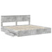 Pat cu storage Gri din beton 200 x 200 cm Lemn compozit - WALTI WALTI
