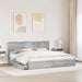 Pat cu storage cu sertar Gri Sonoma 200 x 200 cm Lemn compozit - WALTI WALTI
